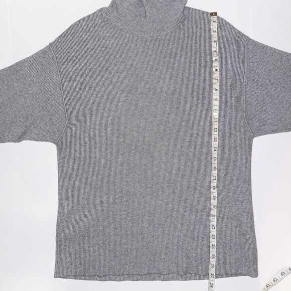 Free People Softly Structured Knit Tunic Sweater Knit Turtleneck Pullover Gray S - Picture 6 of 10
